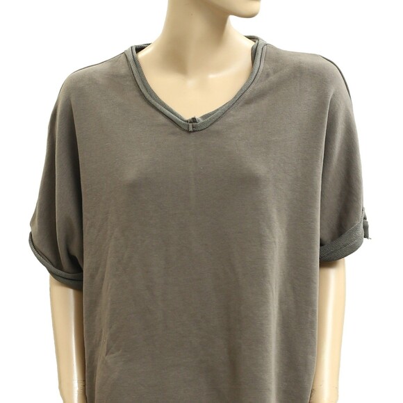 Voyageur By Mersea Frenchie Raw Edge V-Neck Sweatshirt Top Oversized OS 283408 - Picture 6 of 11